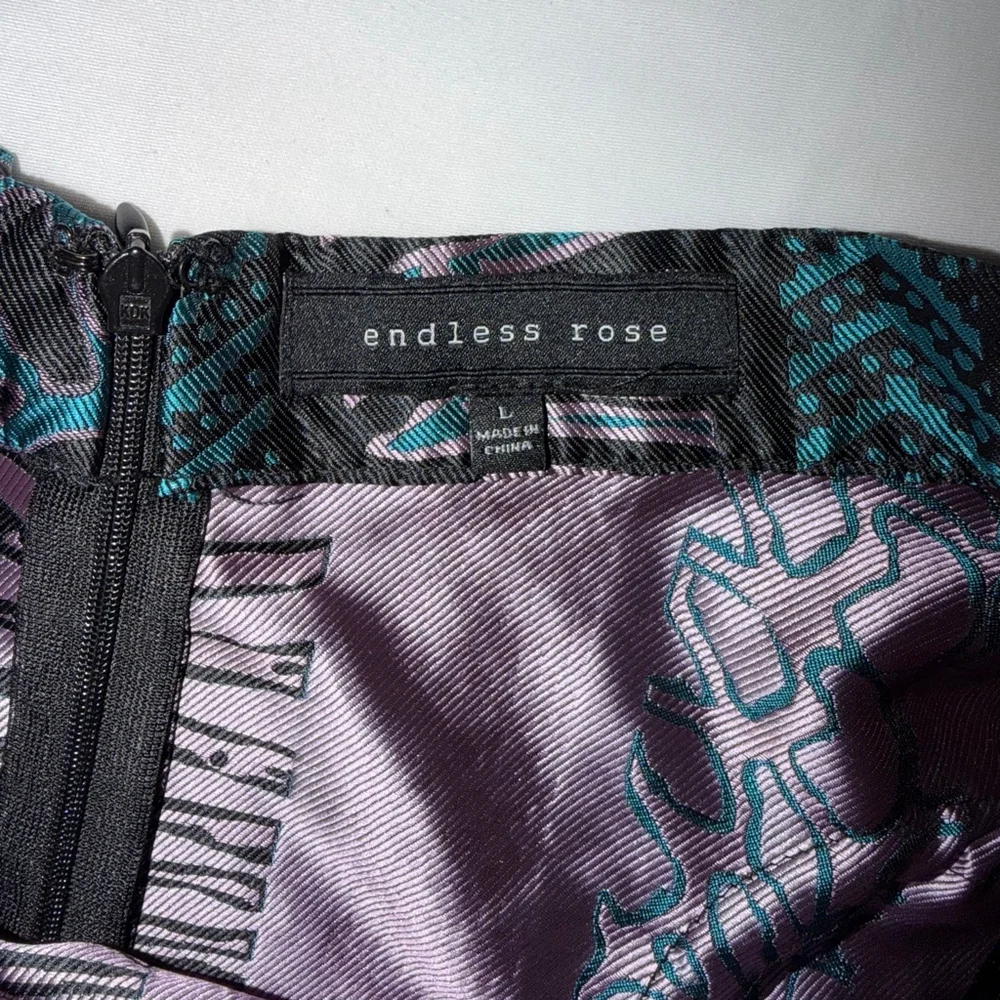 Endless Rose Mixed Animal Print Flared Mini Skirt Gold Rope Swag Size L Festival - Picture 3 of 9